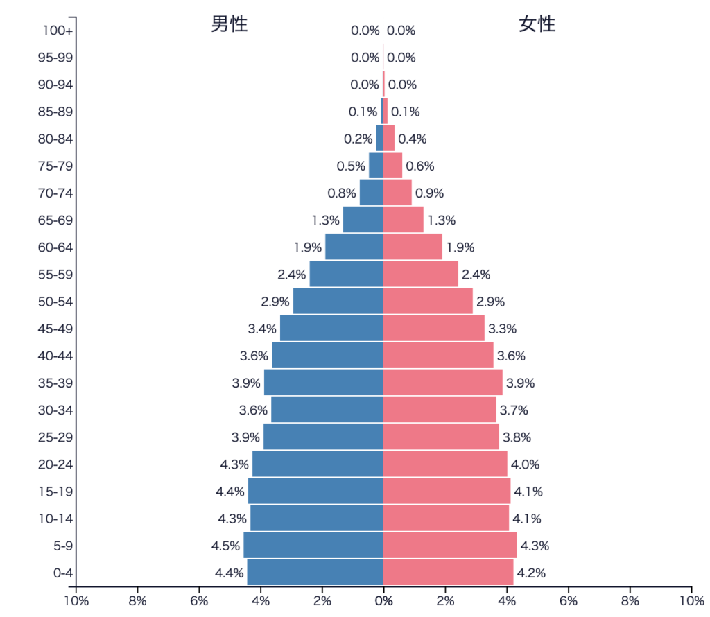 インドネシアの人口ピラミッド2020年