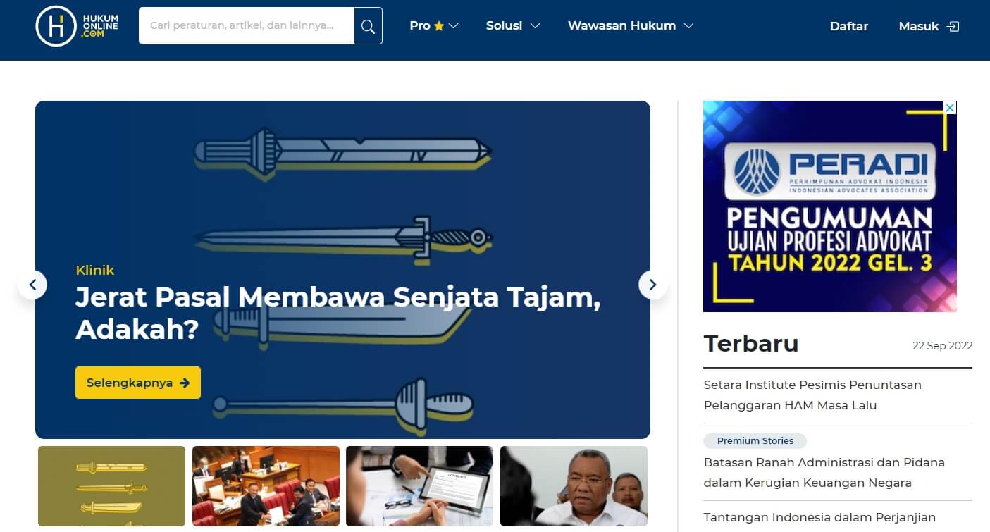 インドネシアの法律情報サイトHukum Online