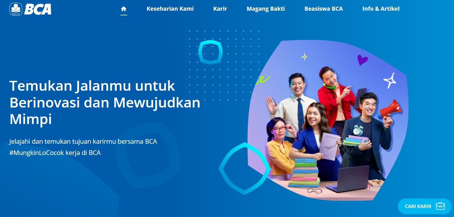 Bank Central Asiaの採用情報ページ