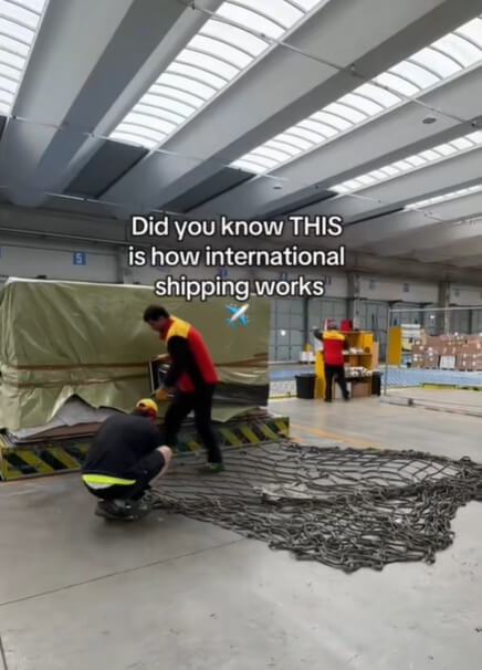 DHLの国際輸送準備