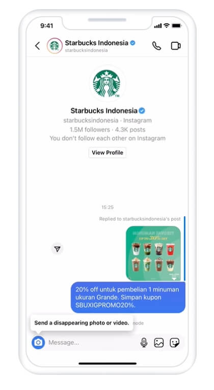 スターバックス・インドネシアのインスタグラムクーポン