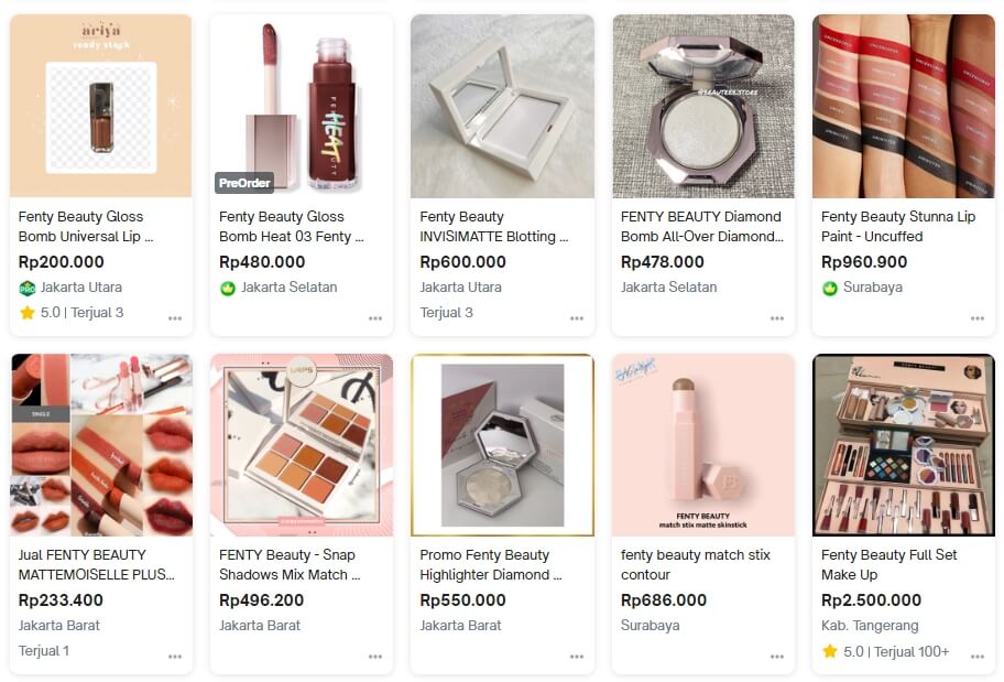 Tokopediaで販売中のFenty Beauty by Rihanna（フェンティ ビューティ バイ リアーナ）の化粧品