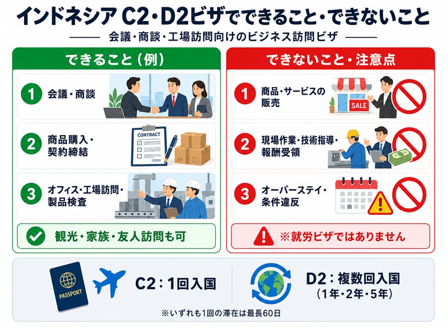 C2・D2ビザでできること