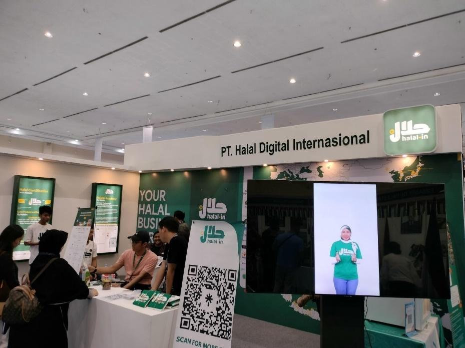 インドネシアのハラール製品展示会「Halal Expo Indonesia 2023」のデジタルサービスコーナー