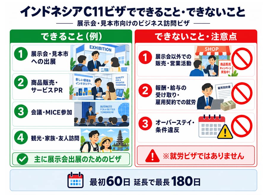 C11ビザでできること・できないこと