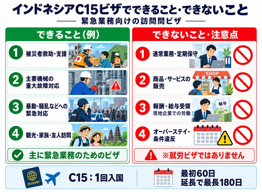 C15ビザでできること