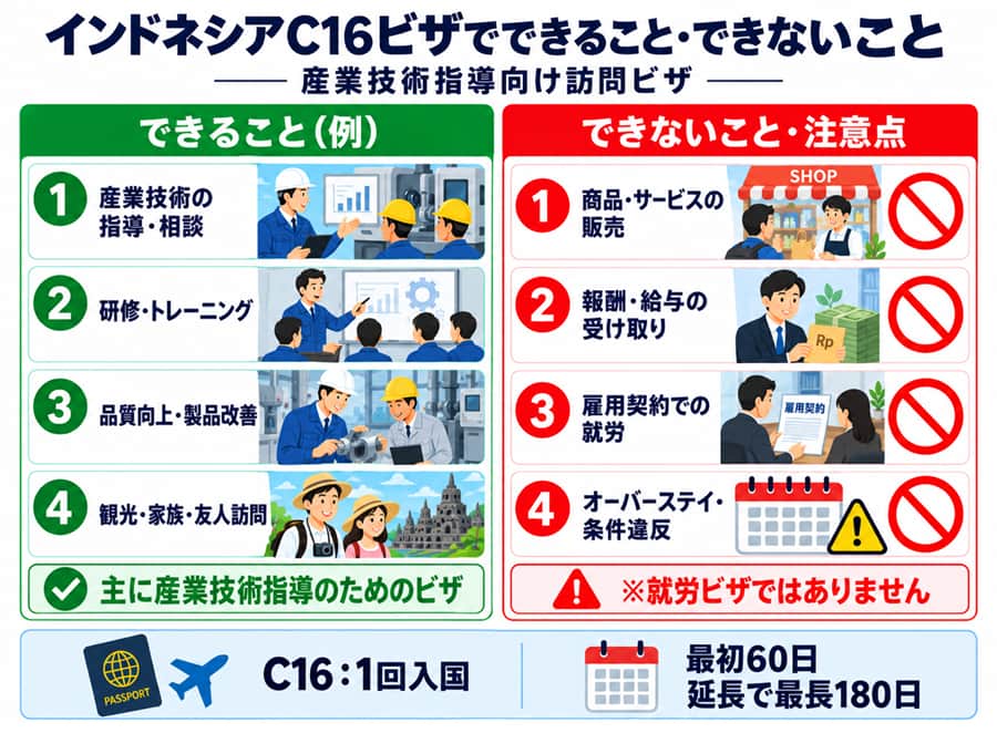 C16ビザでできること