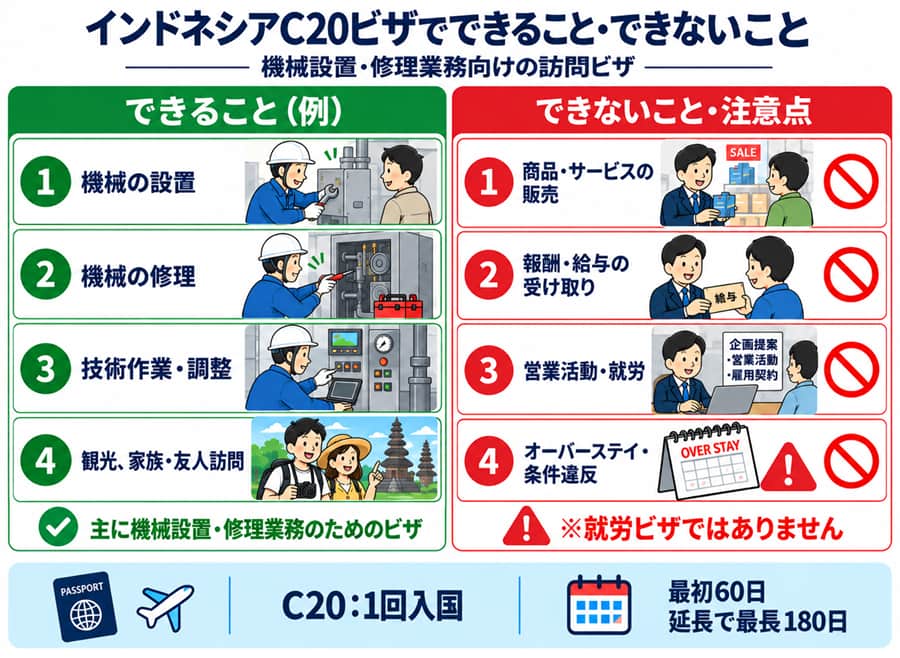 C20ビザでできること
