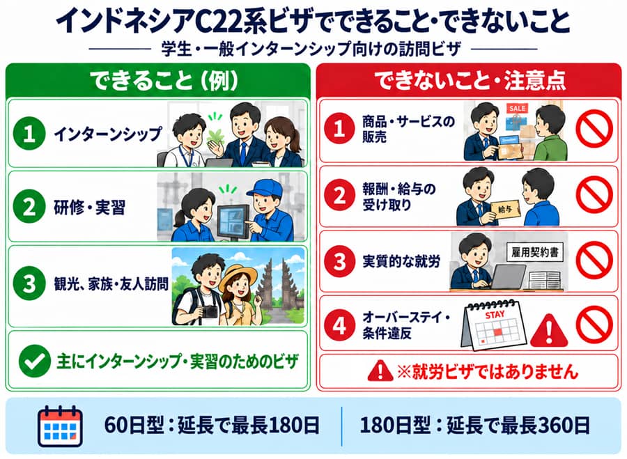 C22系ビザでできること