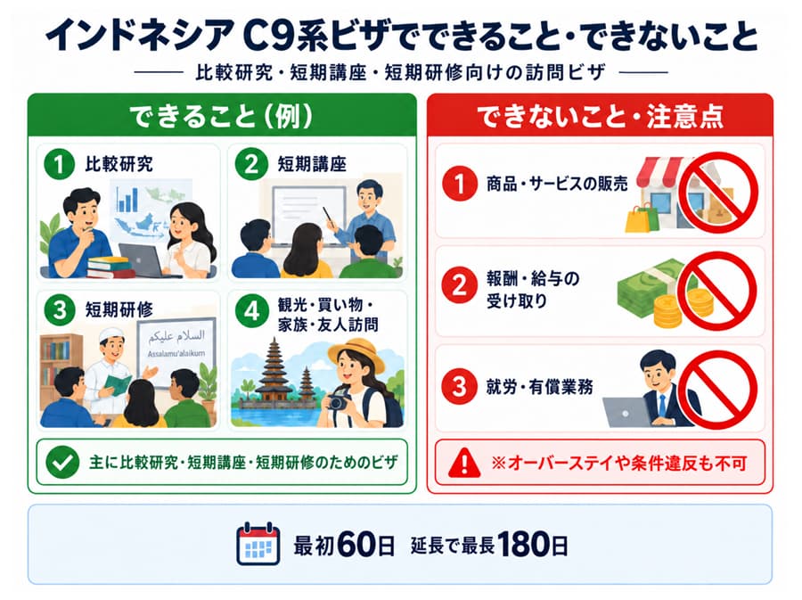 C9ビザでできること・できないこと