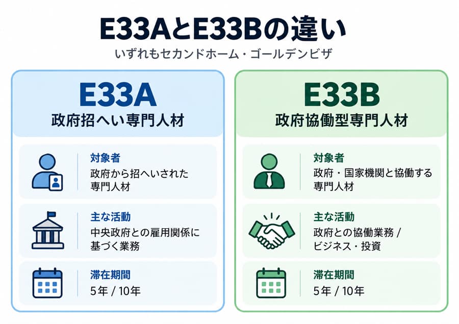 政府招へい・協働専門人材ビザ (E33A・Bビザ)